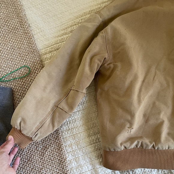 Vintage Carhartt Tan Quilted lining hooded coat jacket size medium 10-12 - Picture 15 of 15